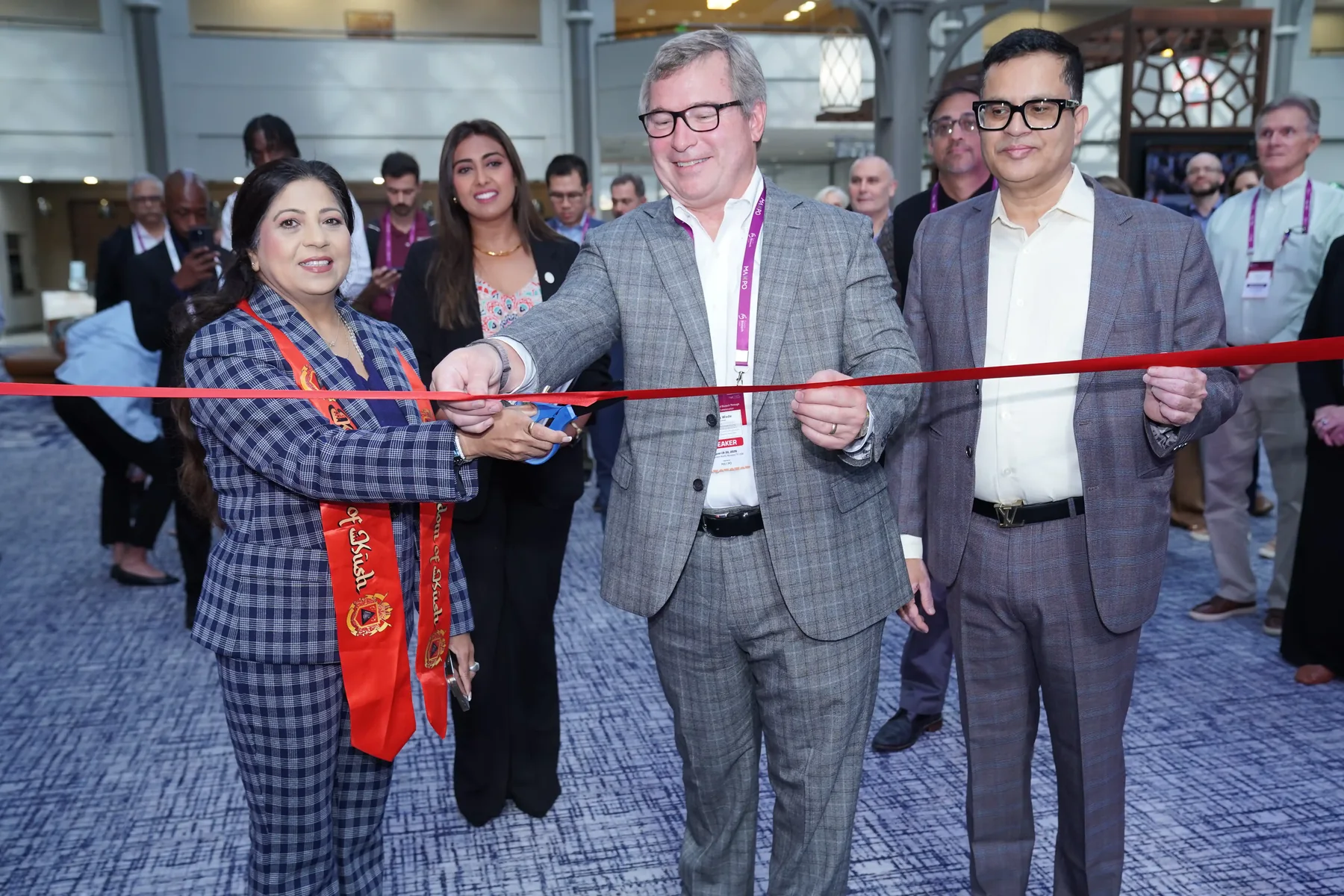 Opening ribbon cutting at a Maxpo exhibition