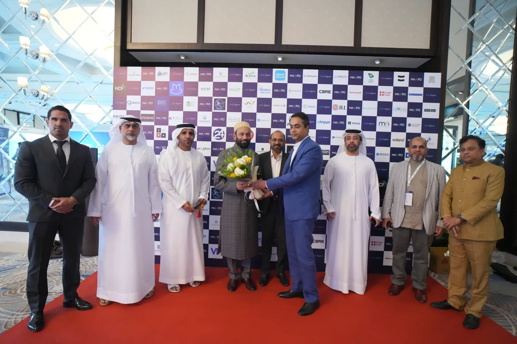 Guests of honour at a Maxpo exhibition photocall in Dubai